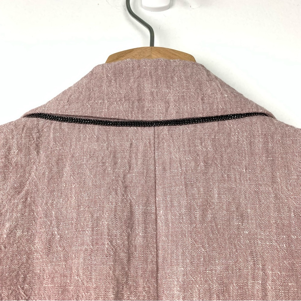 Brunello Cucinelli Linen Blazer Womens Pink Double Breasted Sz 40 Italy - Picture 3 of 16
